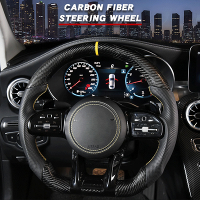 BMW Series Custom Carbon Fiber Steering Wheel 370mm  With Leather Wrap