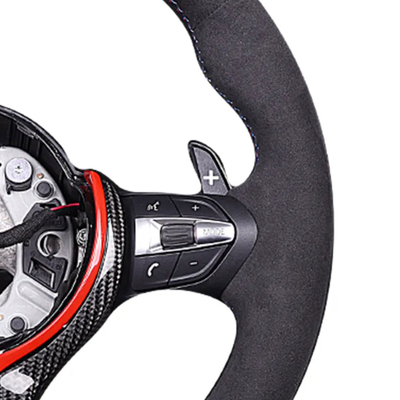 BMW Series Custom Carbon Fiber Steering Wheel 370mm  With Leather Wrap