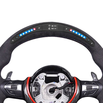 BMW Series Custom Carbon Fiber Steering Wheel 370mm  With Leather Wrap